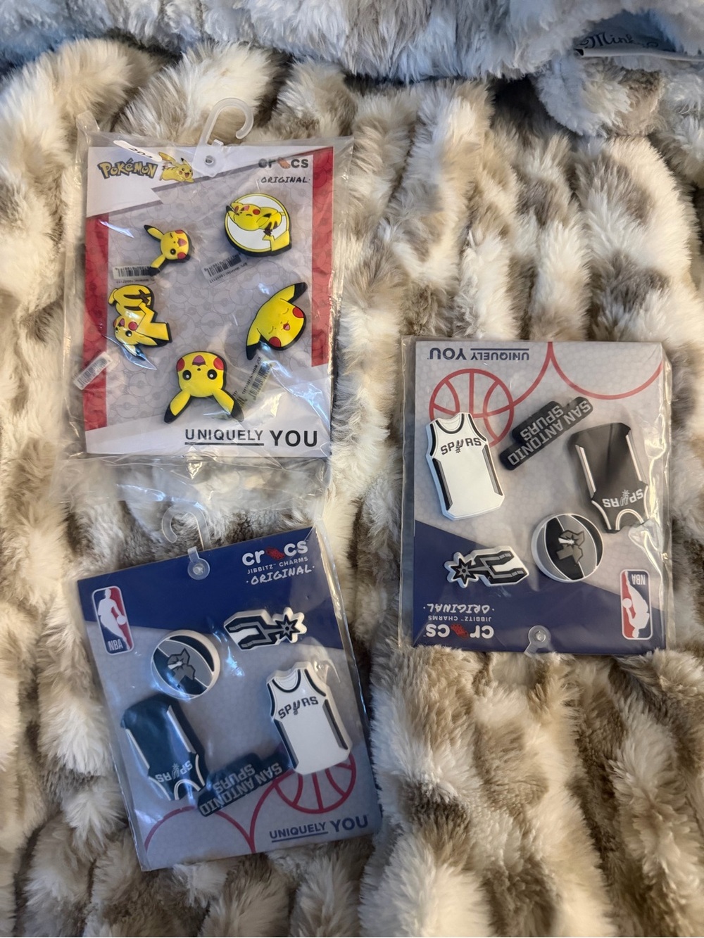 CROCS Pikachu & San Antonio Spurs Jibbitz Charm Pack - Yellow, Black, White